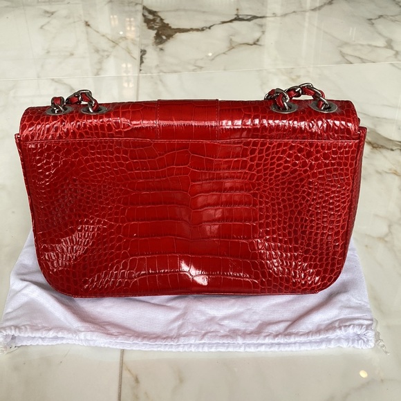 Stuart Weitzman beautiful red croco handbag and high heel sandals - Picture 6 of 10